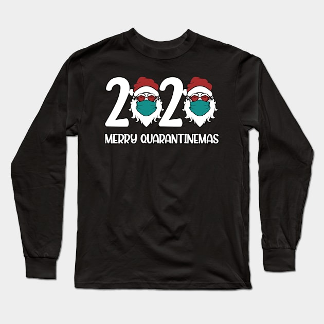 Merry Quarantinemas 2020 Santa Claus Long Sleeve T-Shirt by BadrooGraphics Store